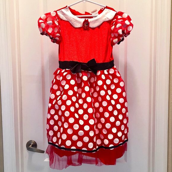 Disney Other - Disney Minnie Mouse Dress-Sz 8 Girls-Costume Dress Up-Play Dress-Velcro-Festive